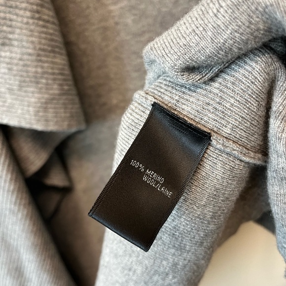 Lafayette 148 New York gray 100% merino wool cardigan - Picture 5 of 8